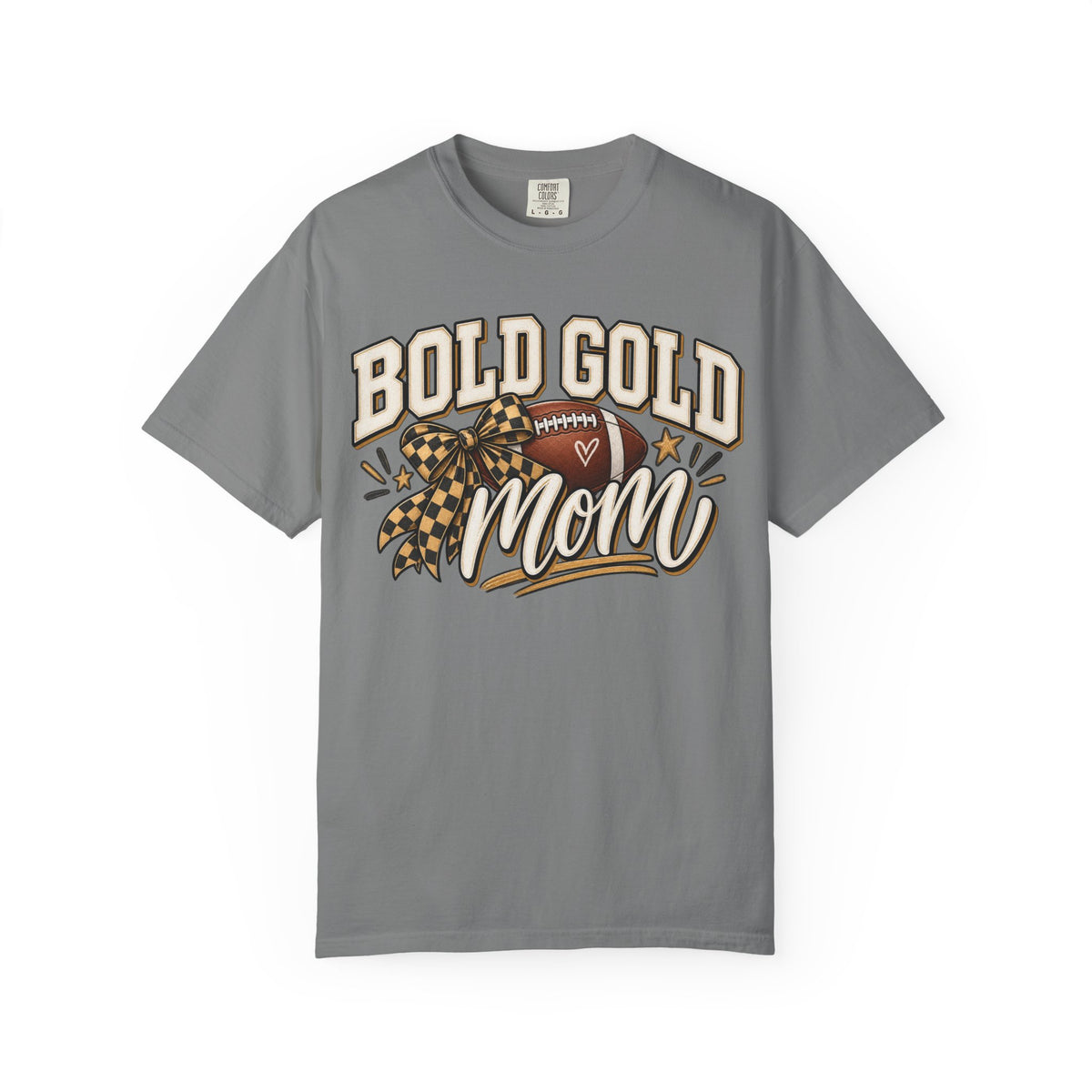 Bold Gold Mom Football T-Shirt – Football Design