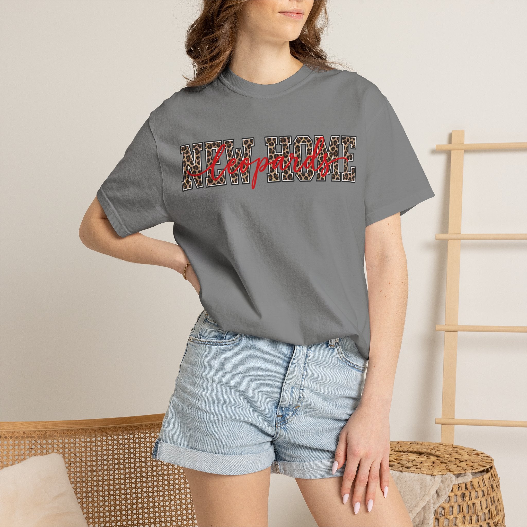 New Home Leopard Script T-Shirt