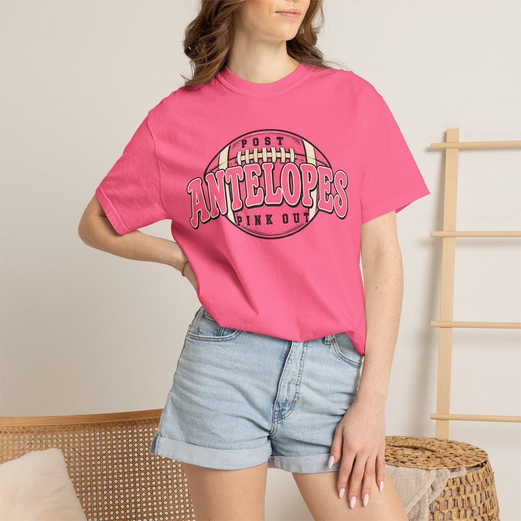 Antelopes Pink Out Football T-Shirt — Vintage Team Game Day Tee