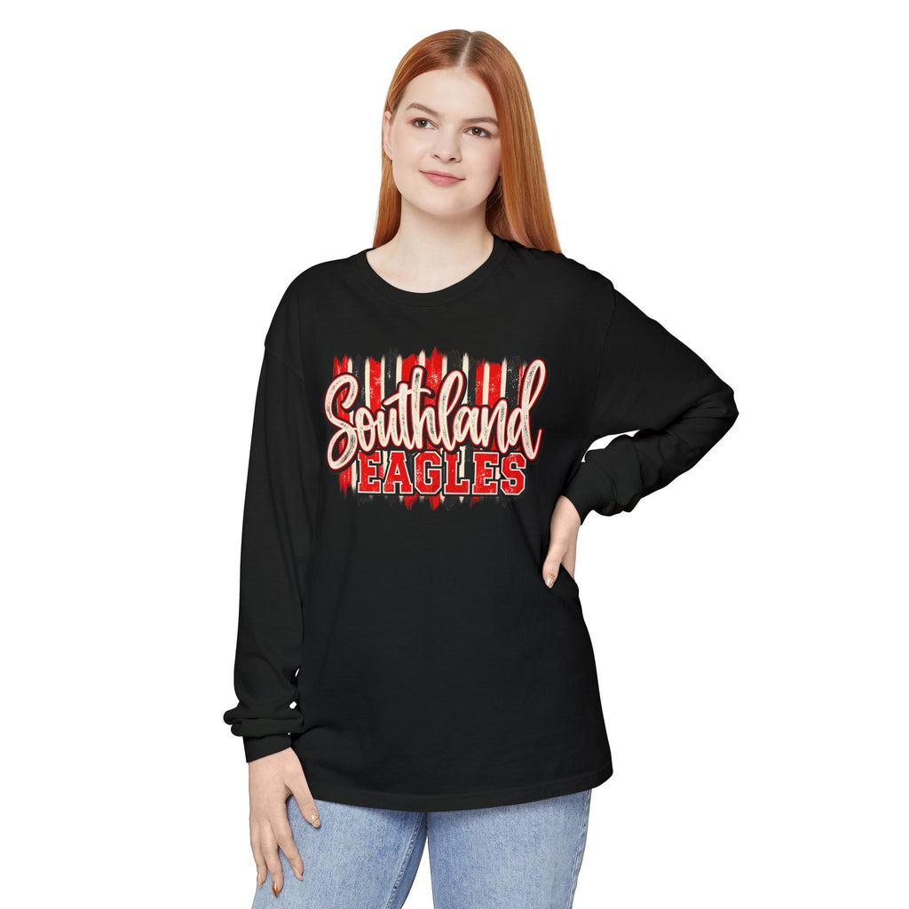 Southland Eagles Long Sleeve T-Shirt — Vintage Brush Script School Spirit Tee