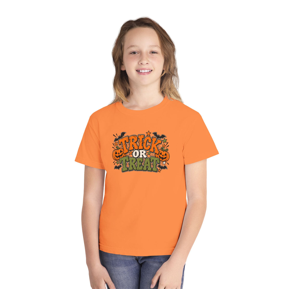 Youth Halloween T-Shirt - "Trick or Treat" Pumpkin Graphic
