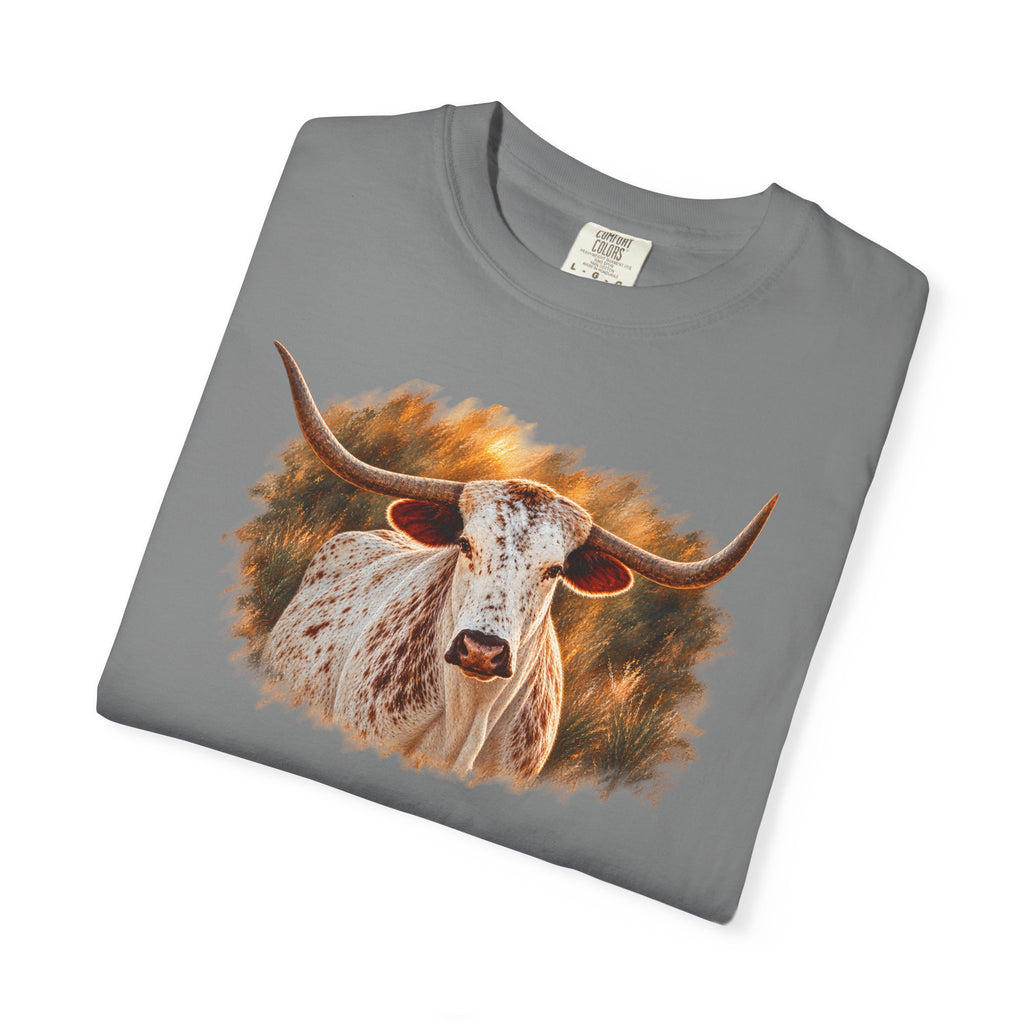 Longhorn Painting T-Shirt — Rustic Texas Cattle Graphic Tee
