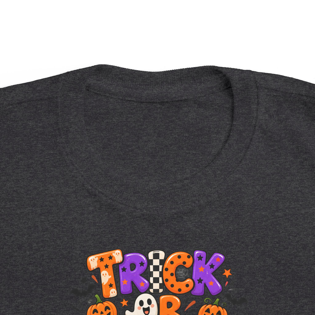 Toddler Halloween Tee - Colorful "Trick or Treat" Candy Pumpkin Design
