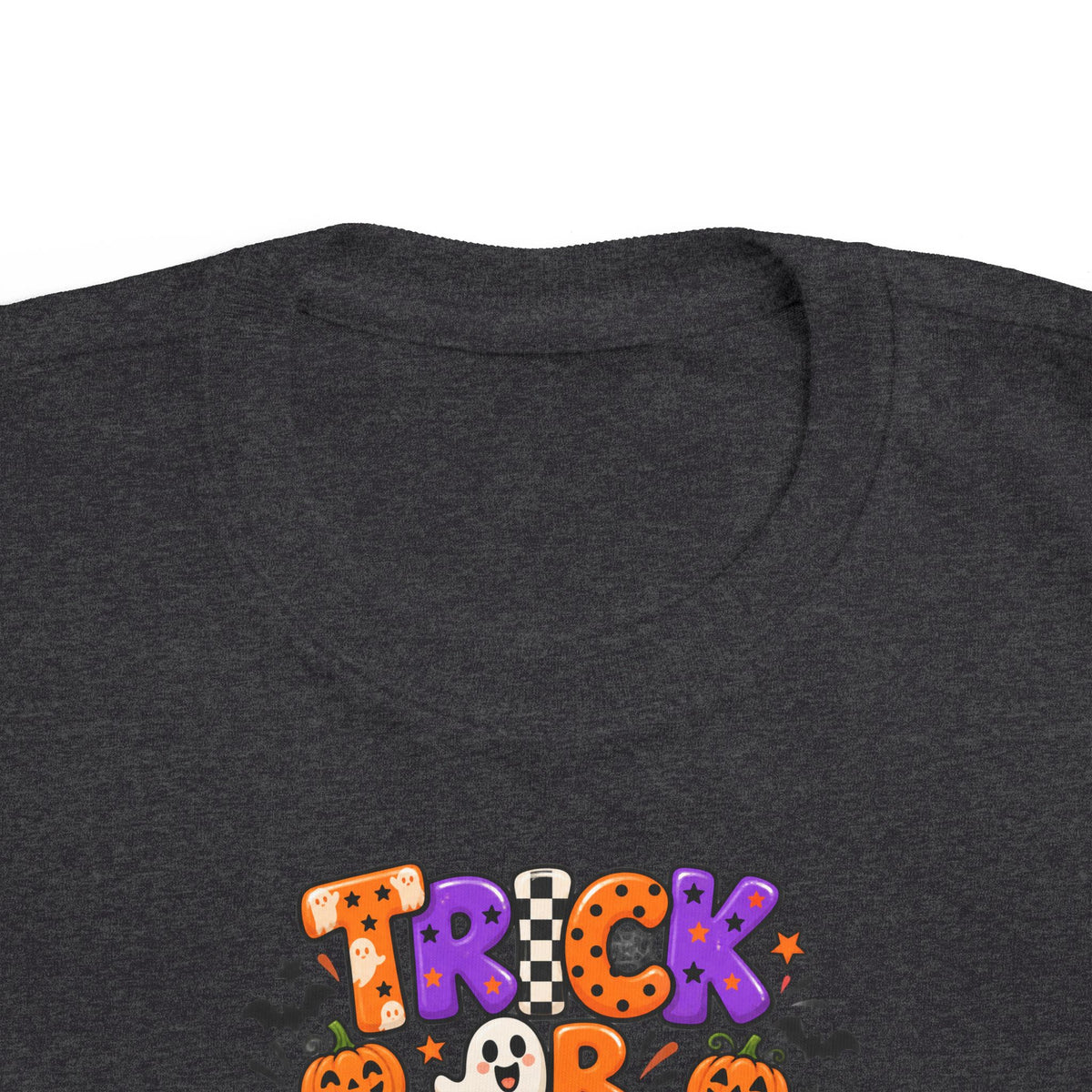 Toddler Halloween Tee - Colorful "Trick or Treat" Candy Pumpkin Design