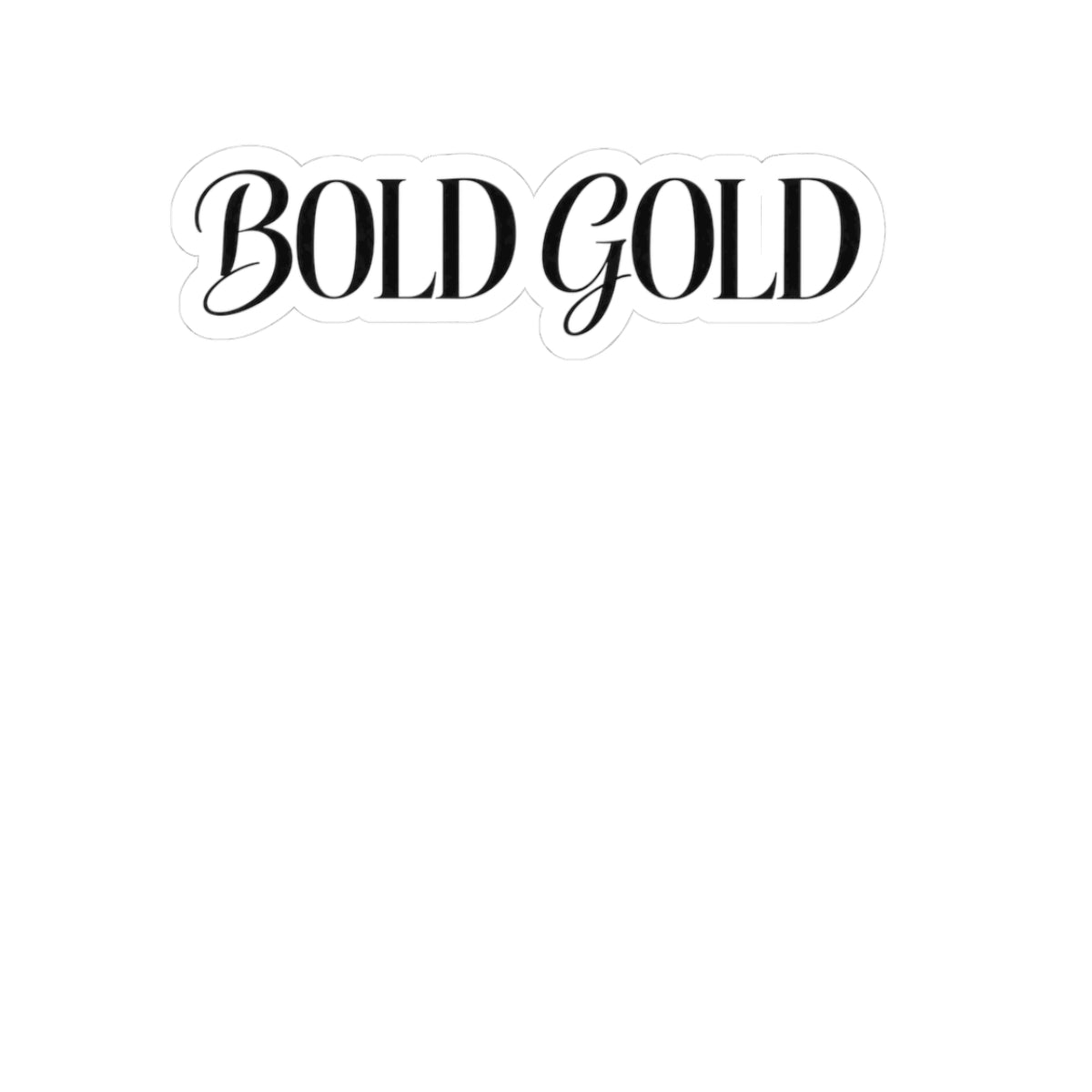 Bold Gold Script Kiss-Cut Sticker — Elegant Laptop Decal