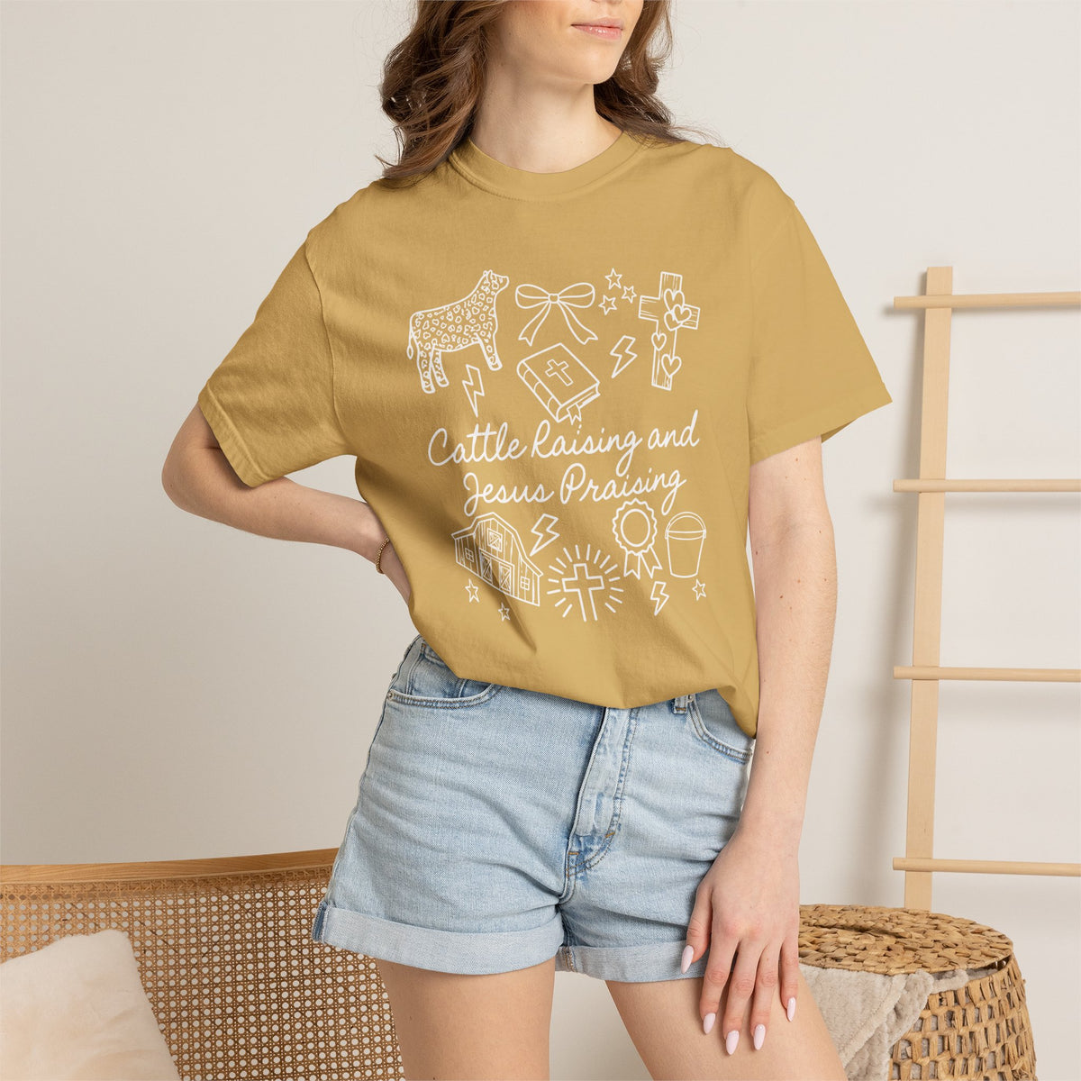 Cattle Raising and Jesus Praising T-Shirt