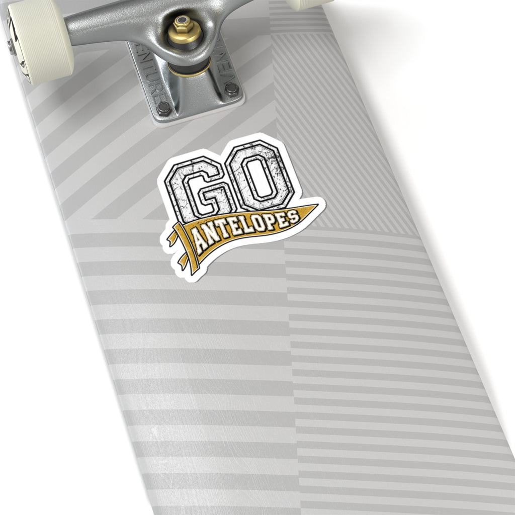 Go Antelopes Sticker — Retro Pennant Sports Kiss-Cut Decal