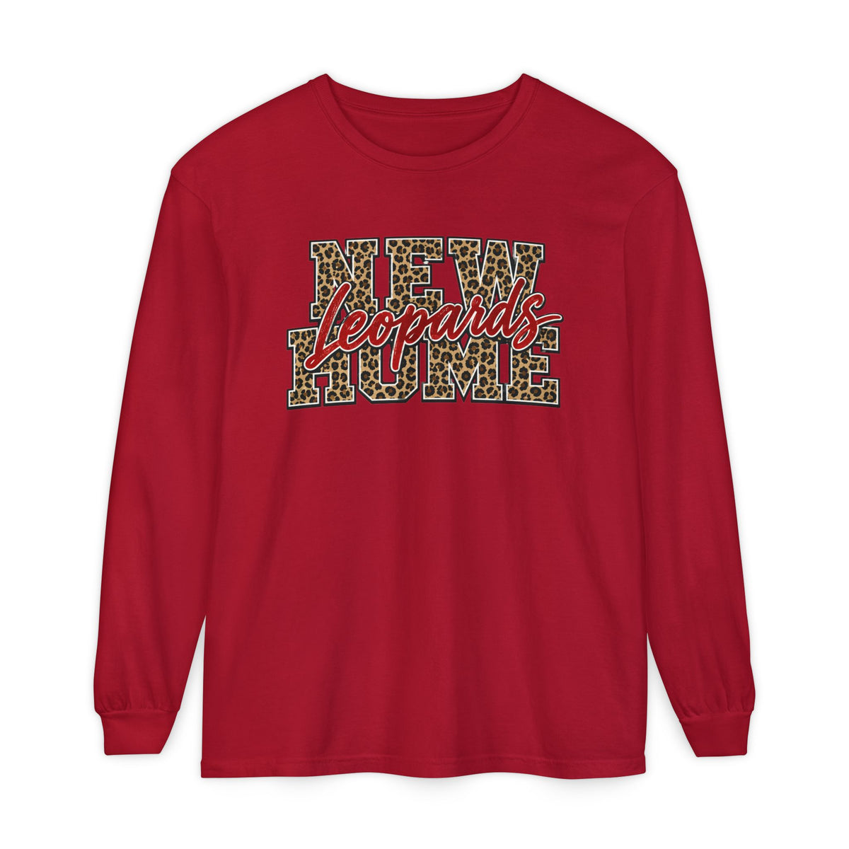 Long Sleeve T-Shirt — 'NEW LeOARDS' Leopard Print School Spirit Tee