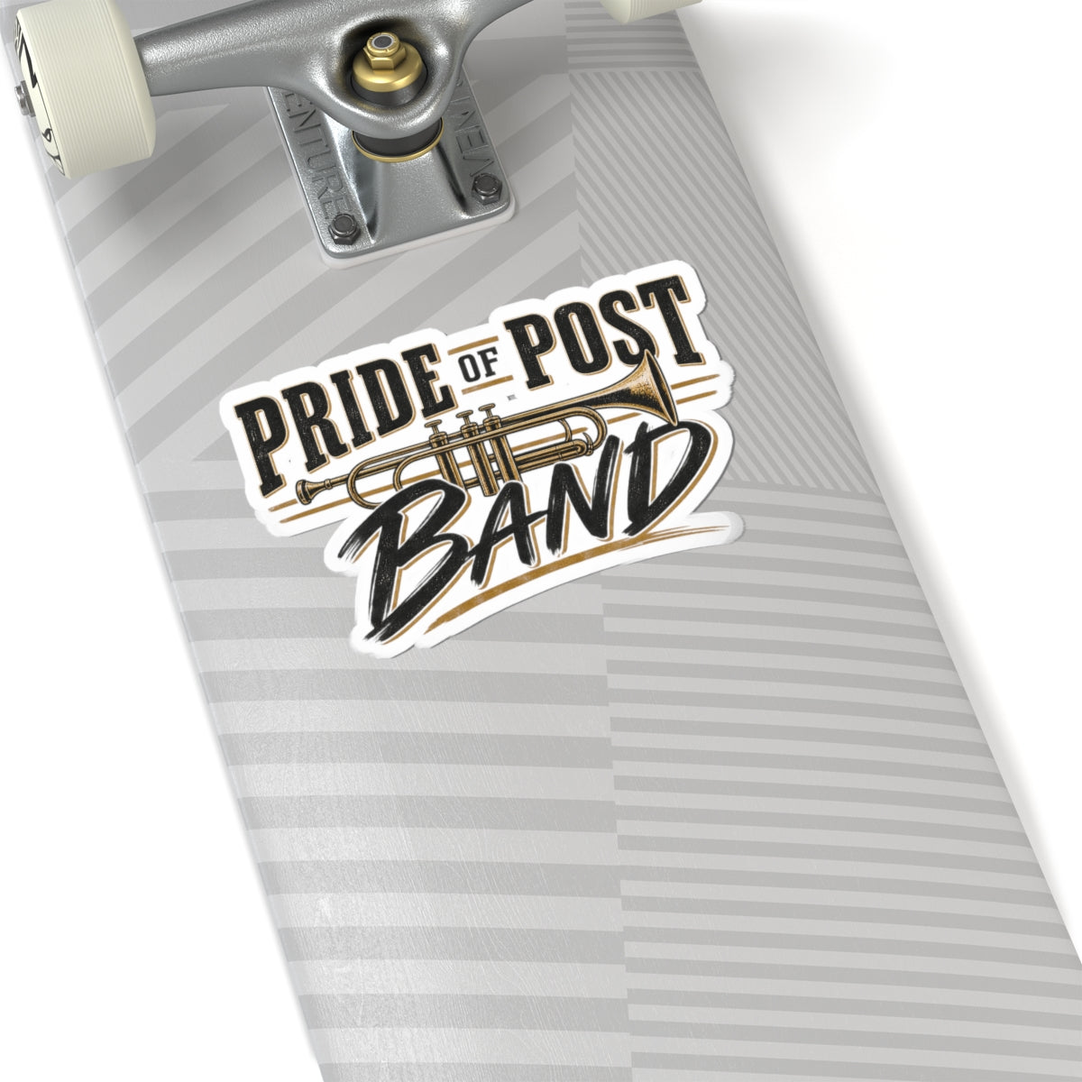 Pride of Post Band Sticker — Vintage Trumpet Kiss-Cut Sticker for Musicians & Band Fans