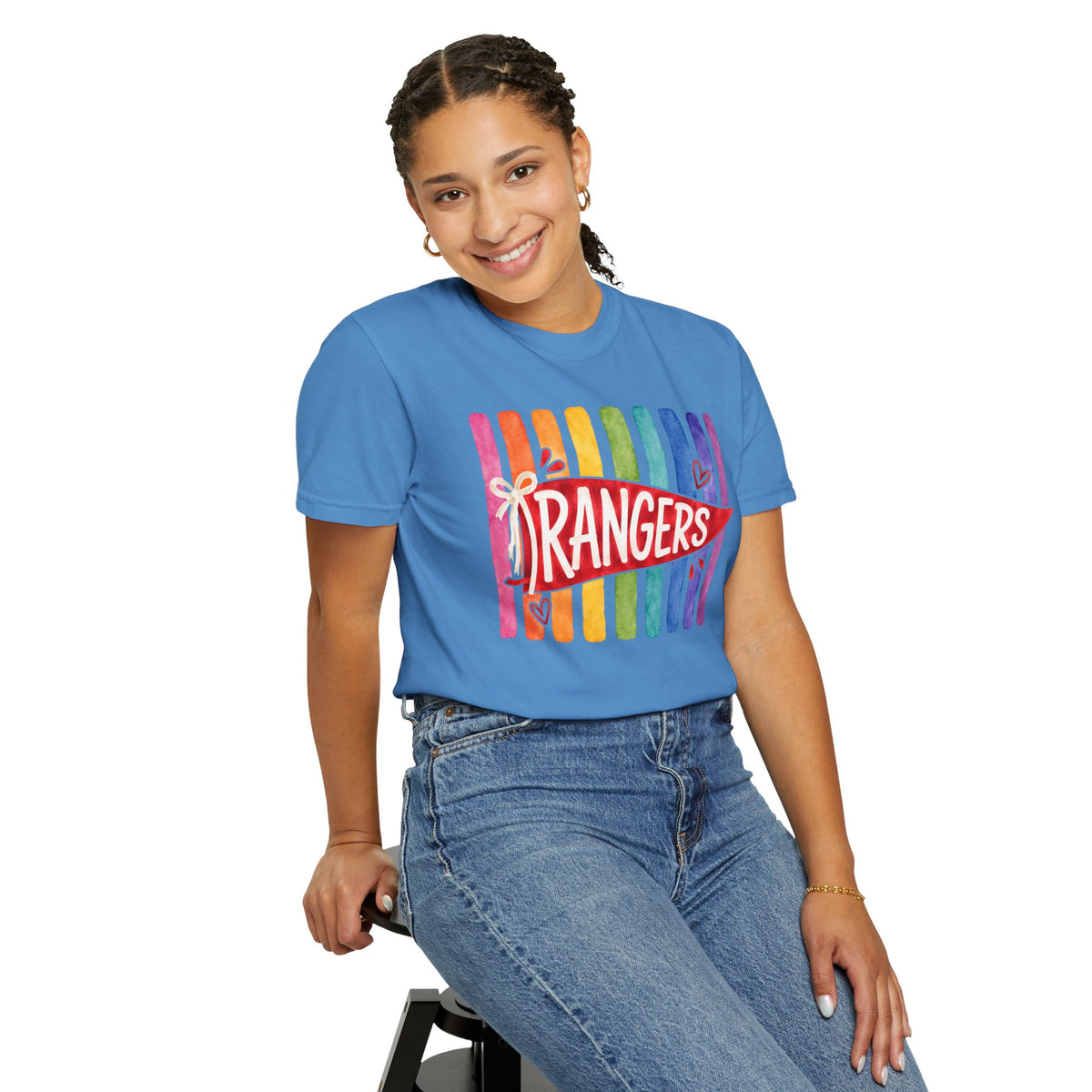 Rangers Rainbow Pennant T-Shirt — Pride School Spirit Tee