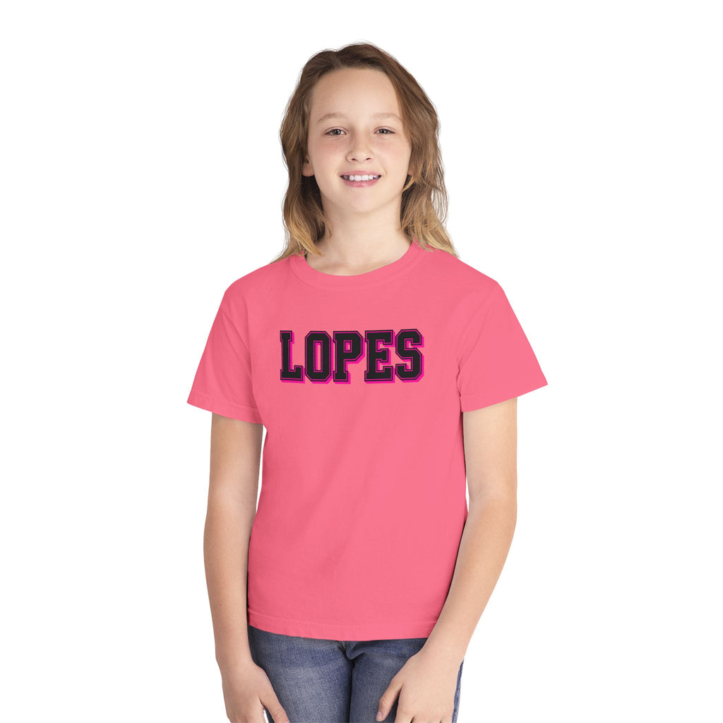 Youth Tee — 'LOPES' Varsity Letter Graphic Shirt