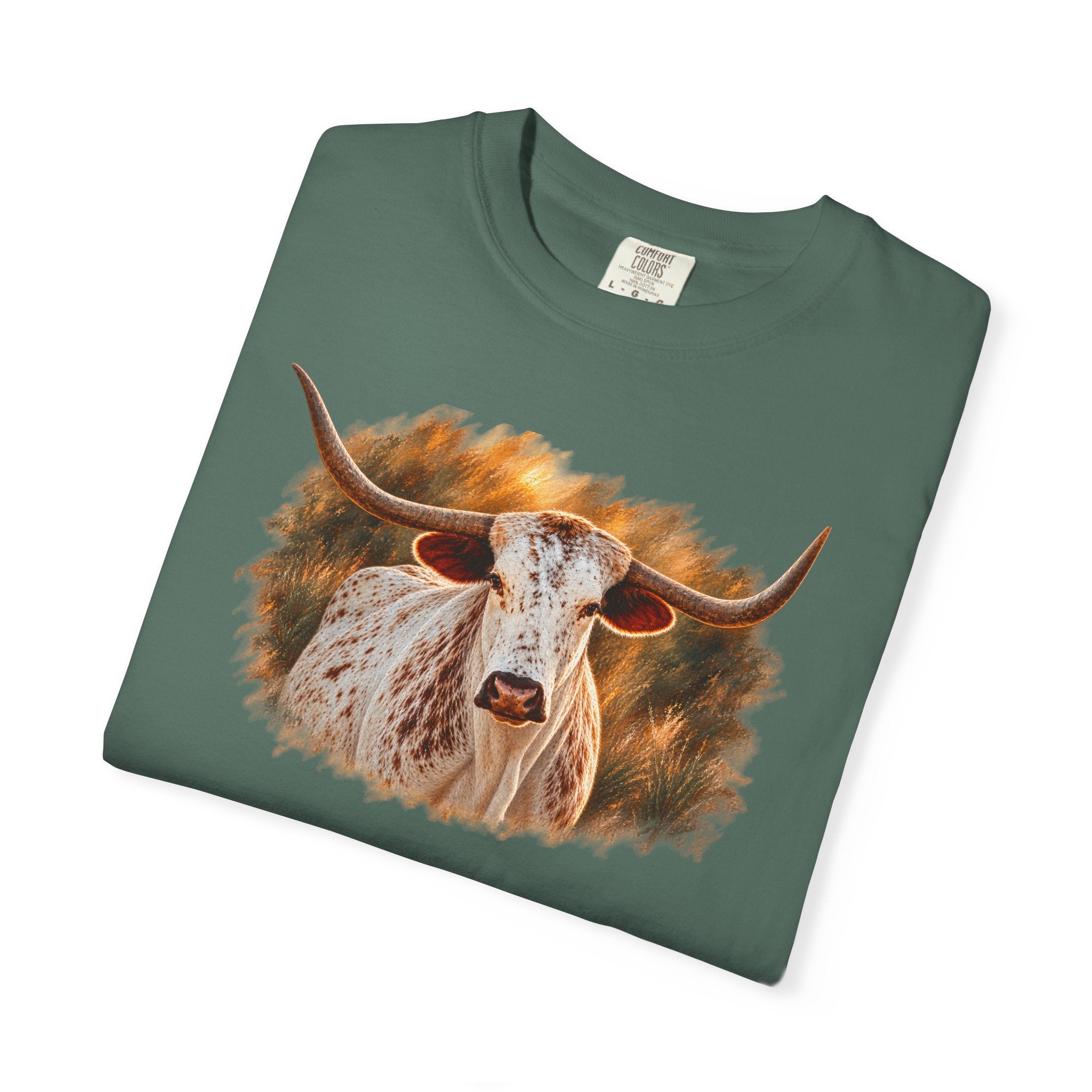 Longhorn Painting T-Shirt — Rustic Texas Cattle Graphic Tee