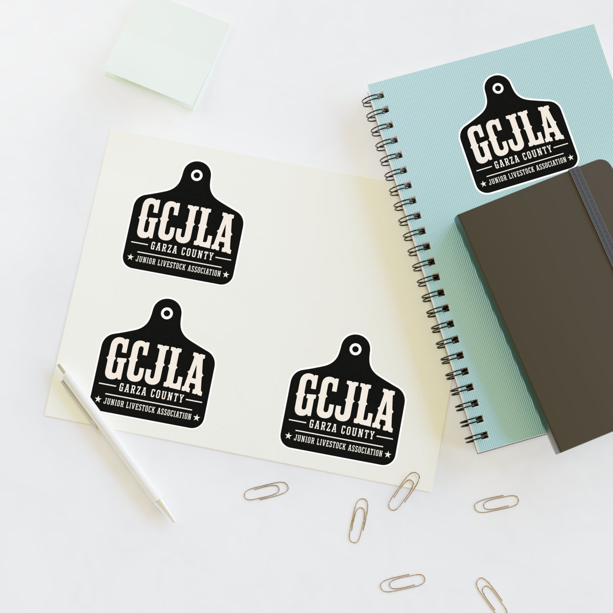 Sticker Sheet — GCJLA Garza County Junior Livestock Association Tag Design