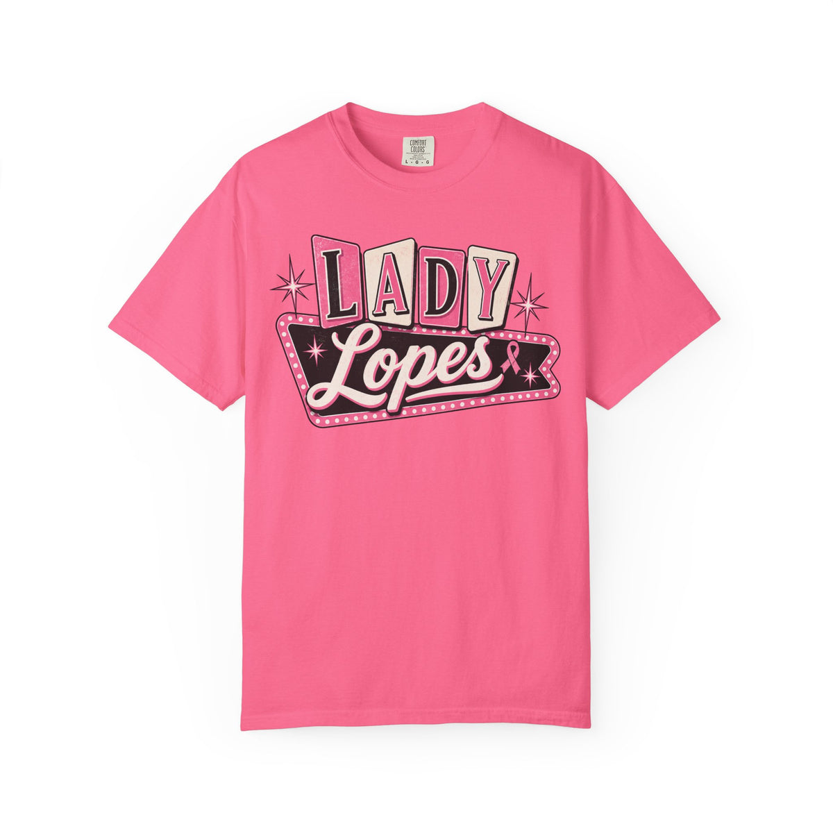 Lady Lopes Pink Retro Logo T-Shirt