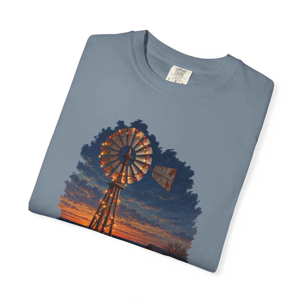 Vintage Windmill Christmas Sunset T-Shirt