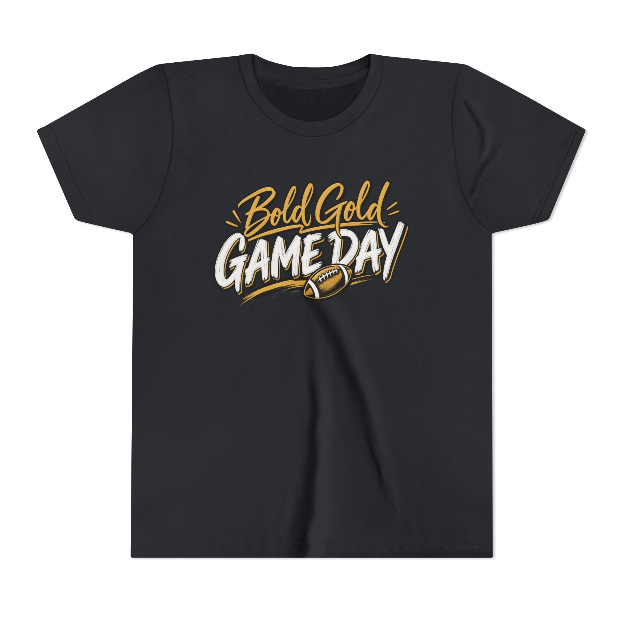 Youth Tee - "Bold Gold Gameday" Football Graphic