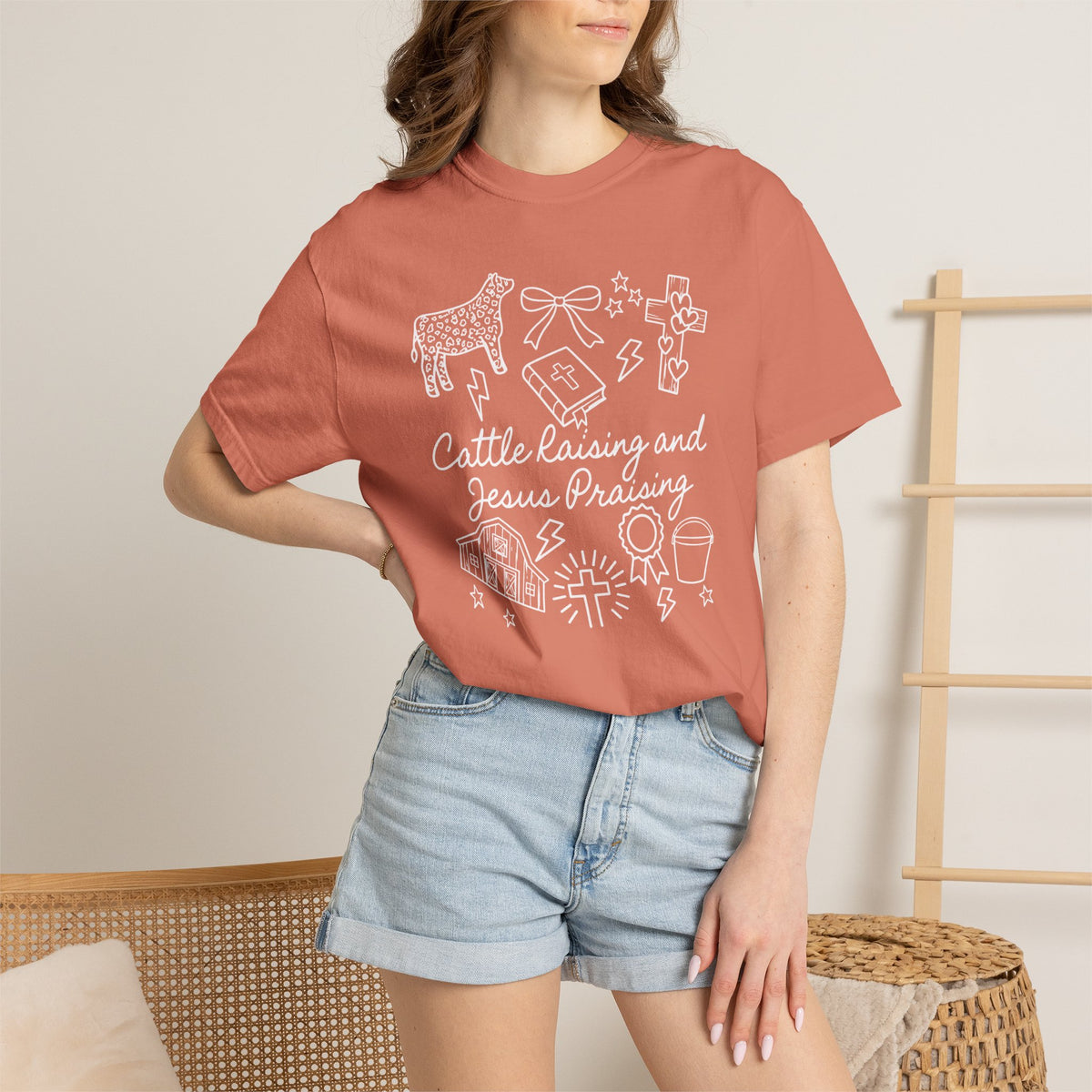 Cattle Raising and Jesus Praising T-Shirt