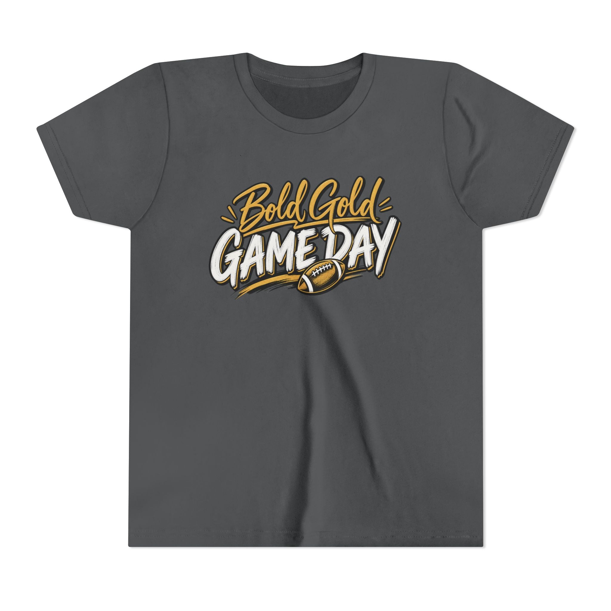 Youth Tee - "Bold Gold Gameday" Football Graphic