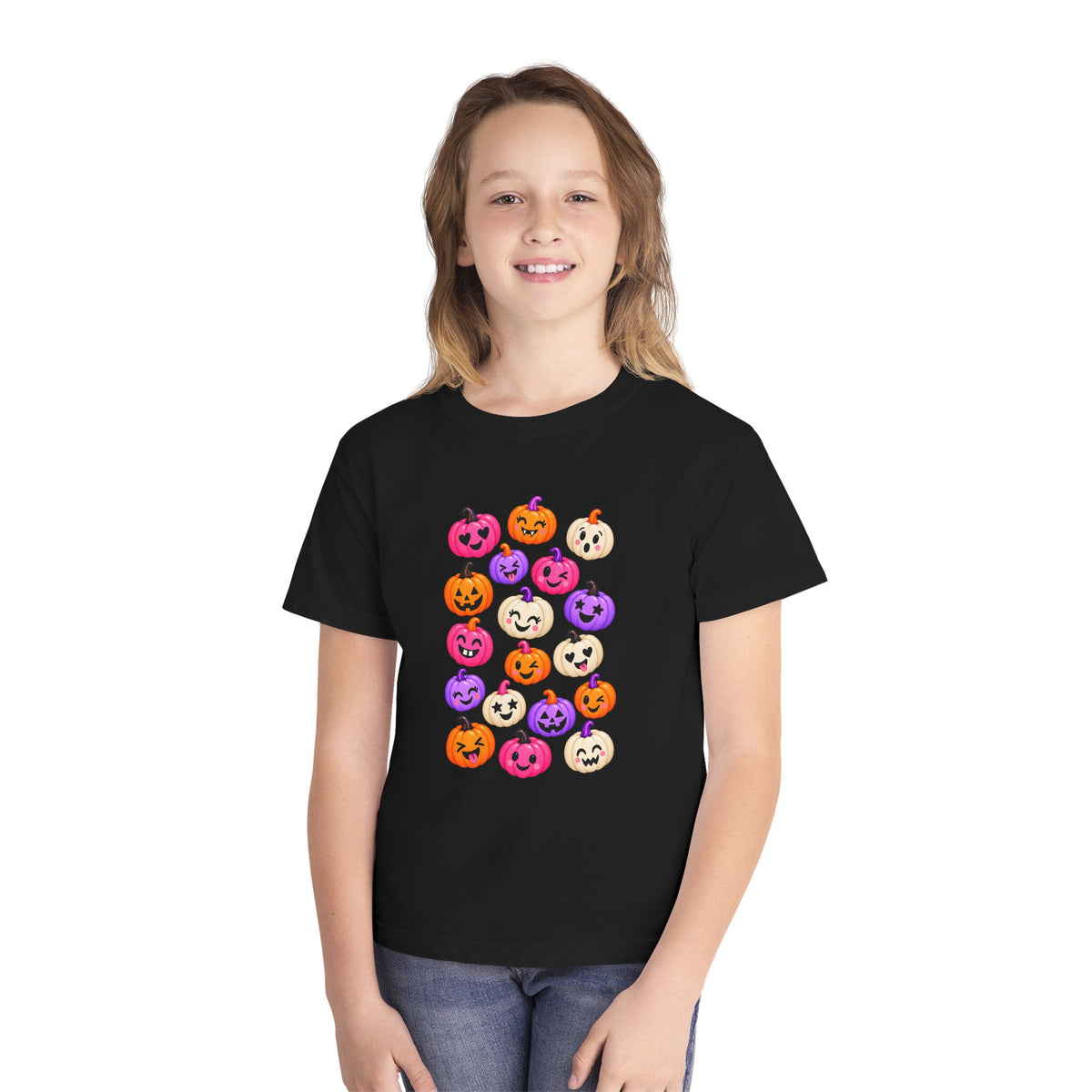 Kids Halloween Pumpkin Faces Tee