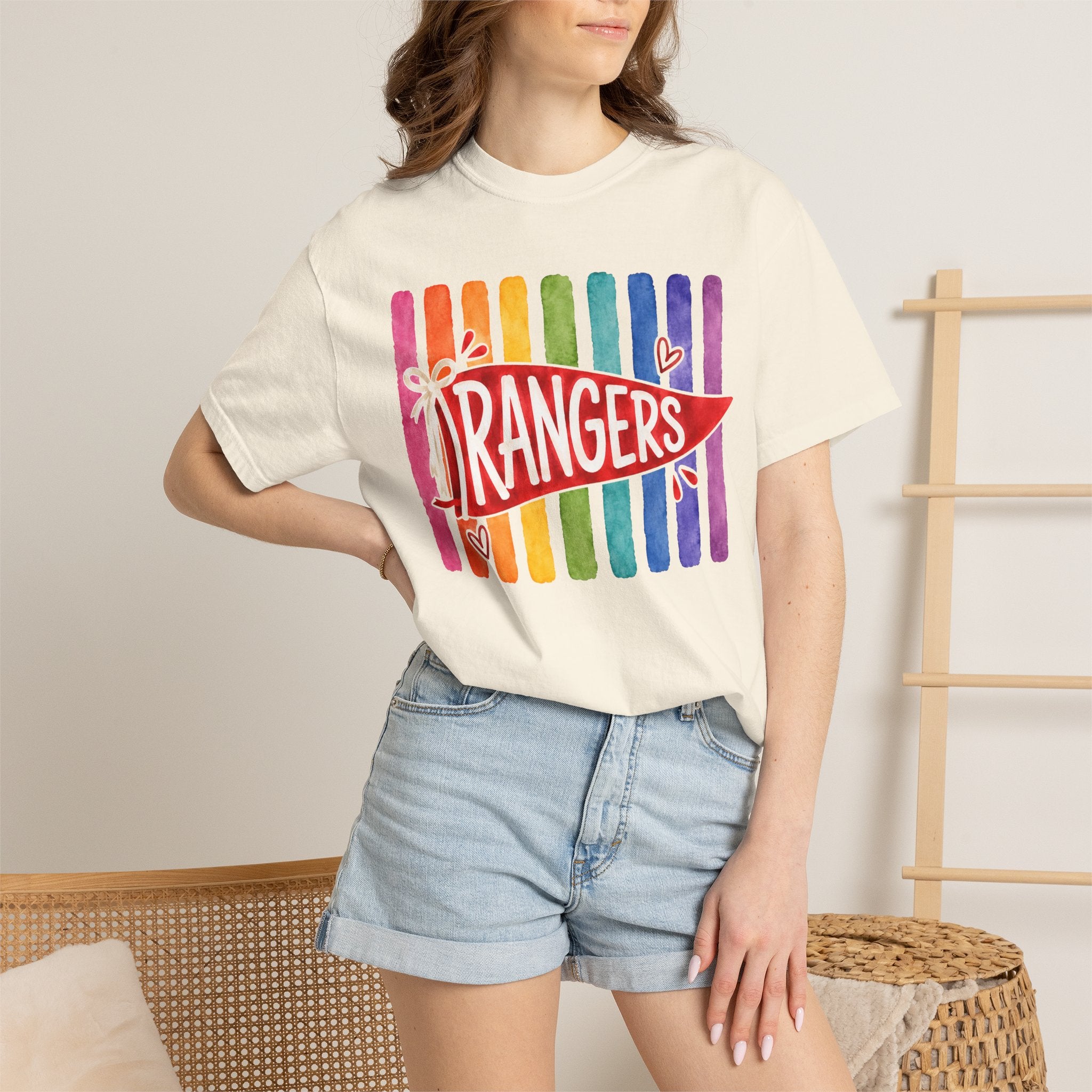 Rangers Rainbow Pennant T-Shirt — Pride School Spirit Tee