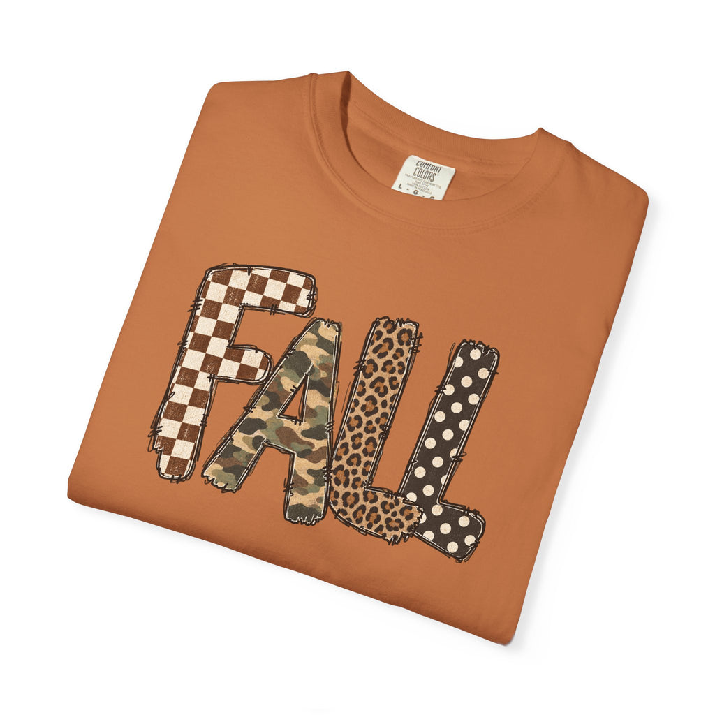 Fall Patchwork Letter T-Shirt