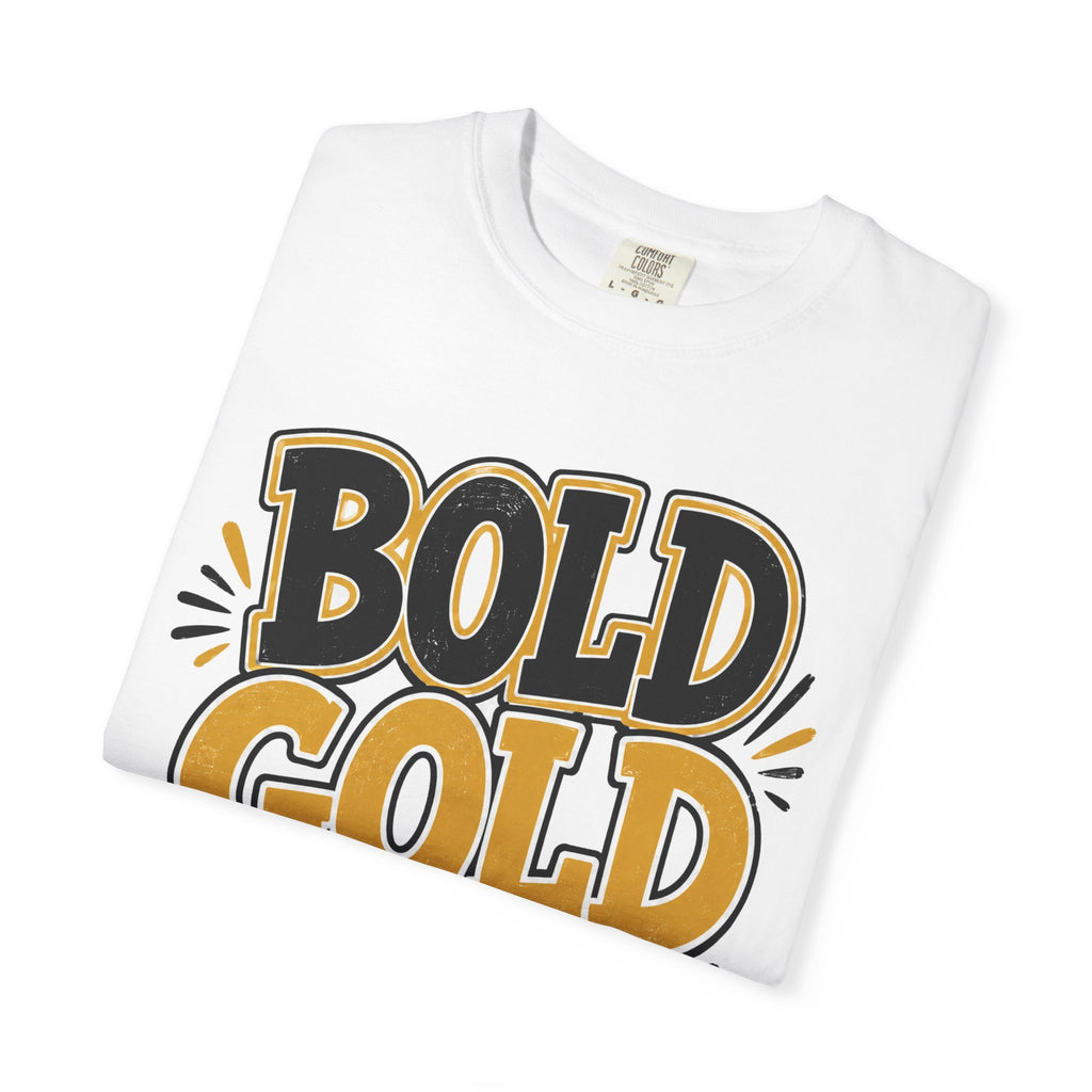 Bold Gold Graphic T-Shirt — Retro Sport Style Tee