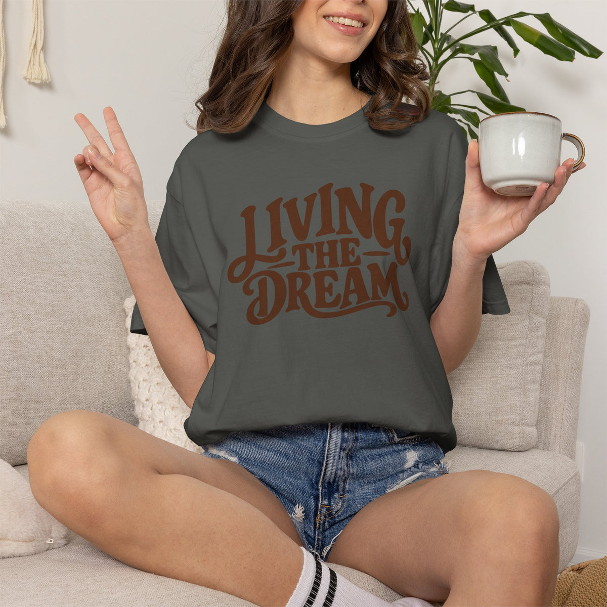 Living The Dream T-Shirt — Vintage Script Graphic Tee