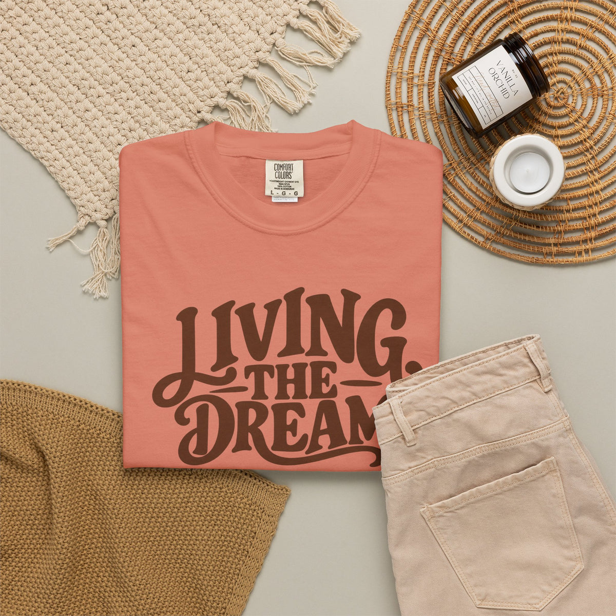 Living The Dream T-Shirt — Vintage Script Graphic Tee