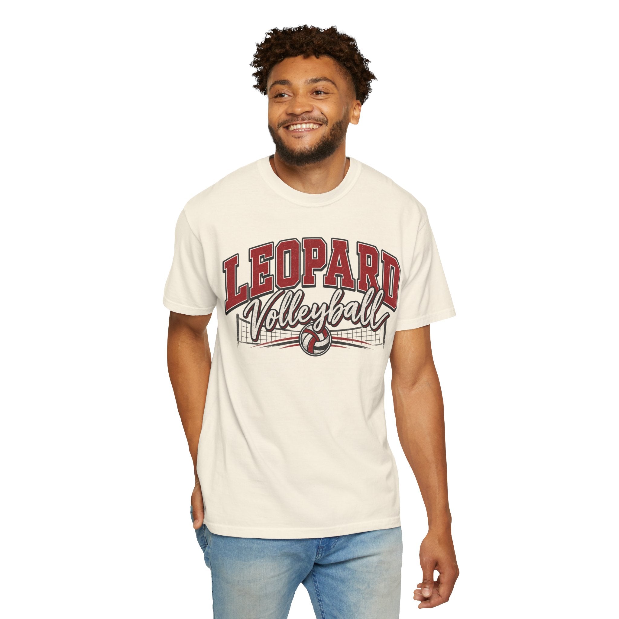 Leopard Volleyball Vintage Garment-Dyed T-Shirt