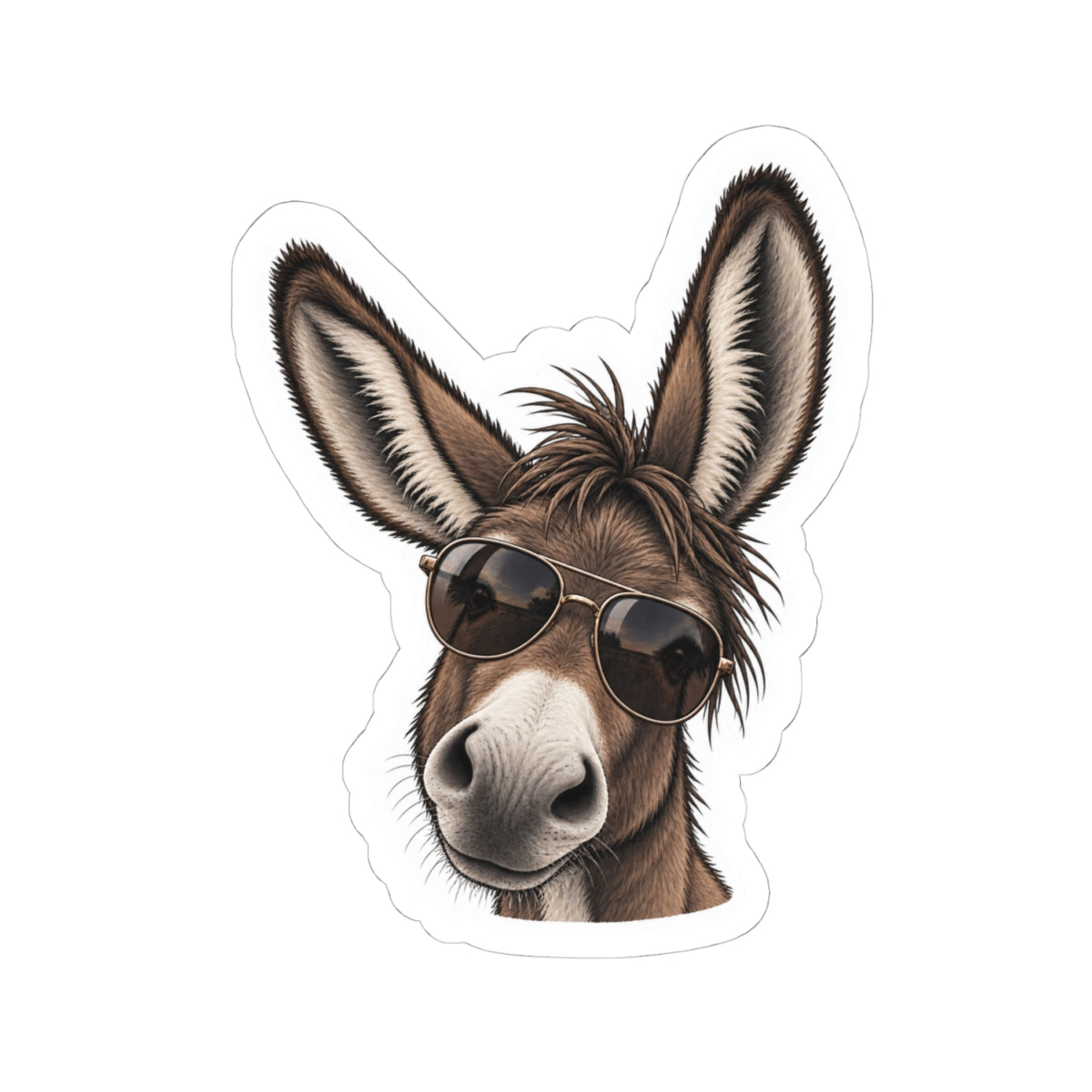 Cool Donkey Sticker — Sunglasses Donkey Kiss-Cut Vinyl Sticker
