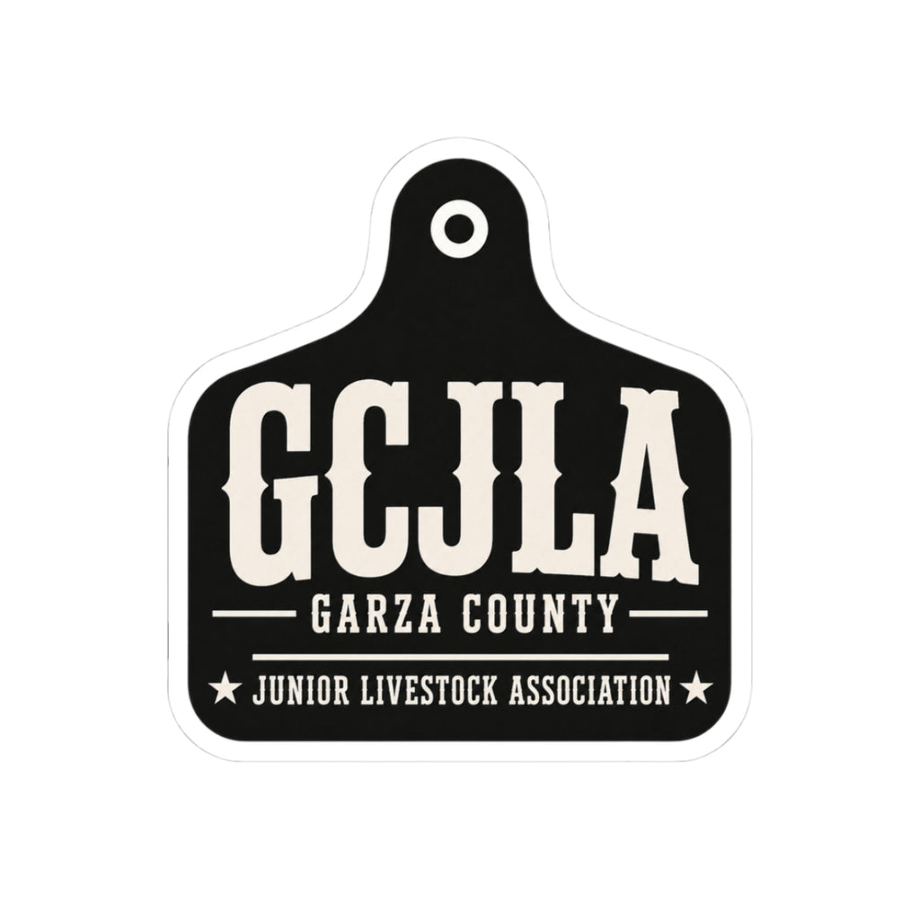 GCJLA Garza County Junior Livestock Association Sticker — Livestock Show Tag Kiss-Cut Decal