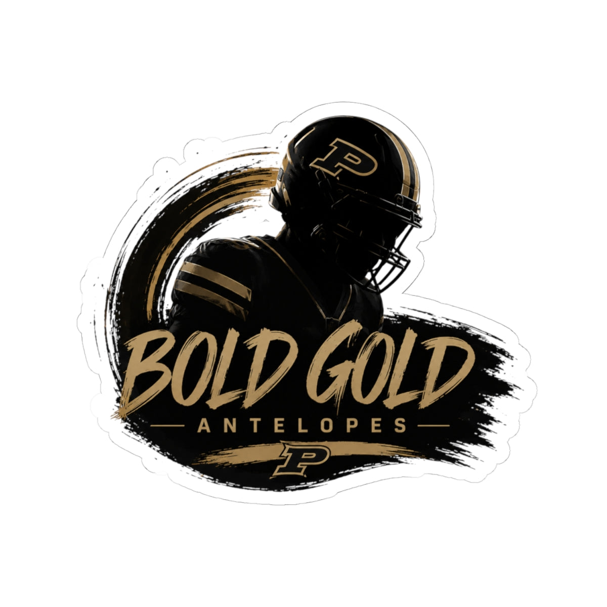 Bold Gold Antelopes Sticker — Kiss-Cut Football Logo Decal