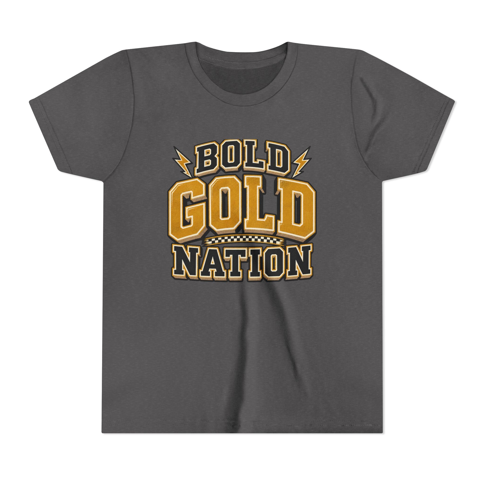 Youth Tee — Bold Gold Nation Graphic Kids Shirt