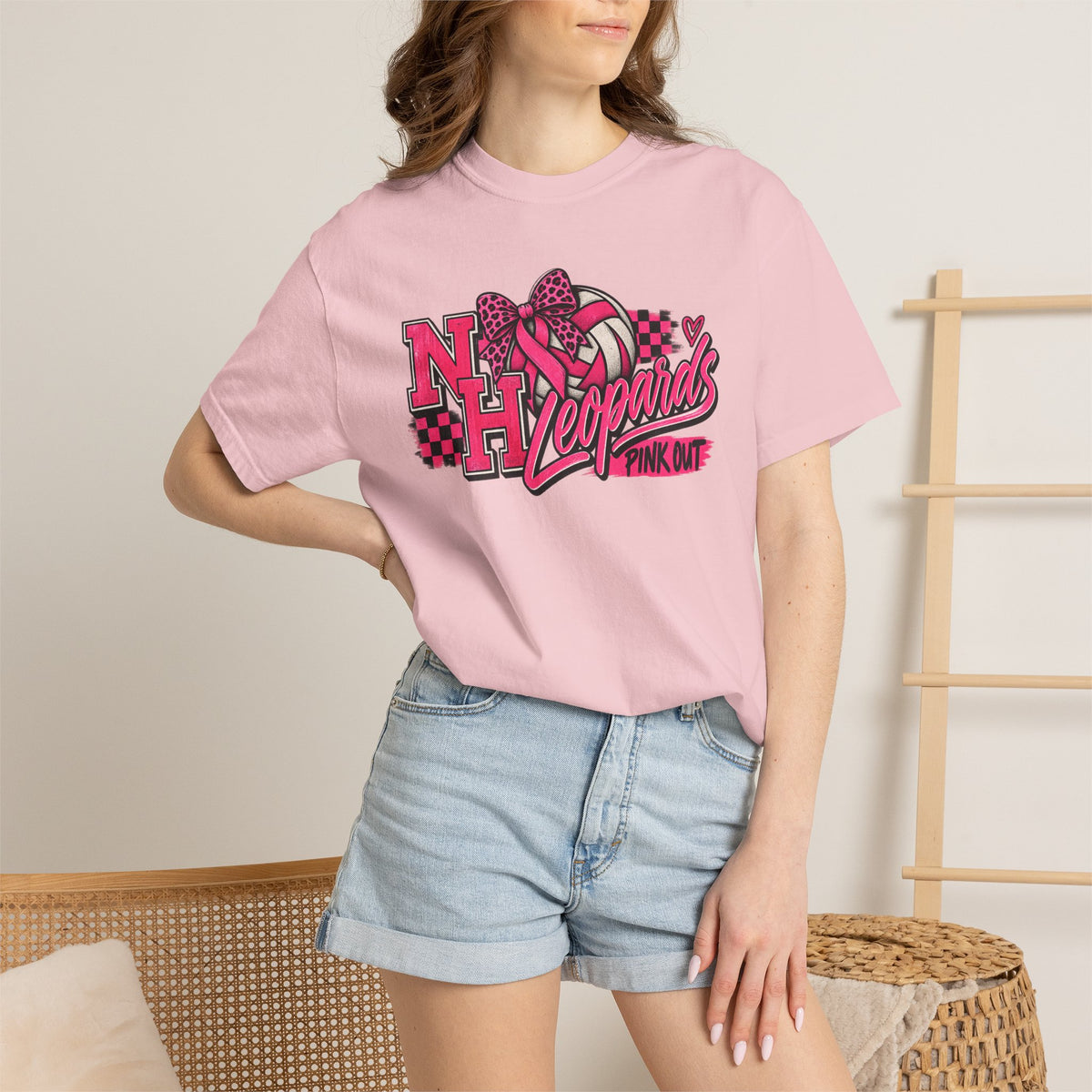 NH Leopards Pink Out Volleyball T-Shirt