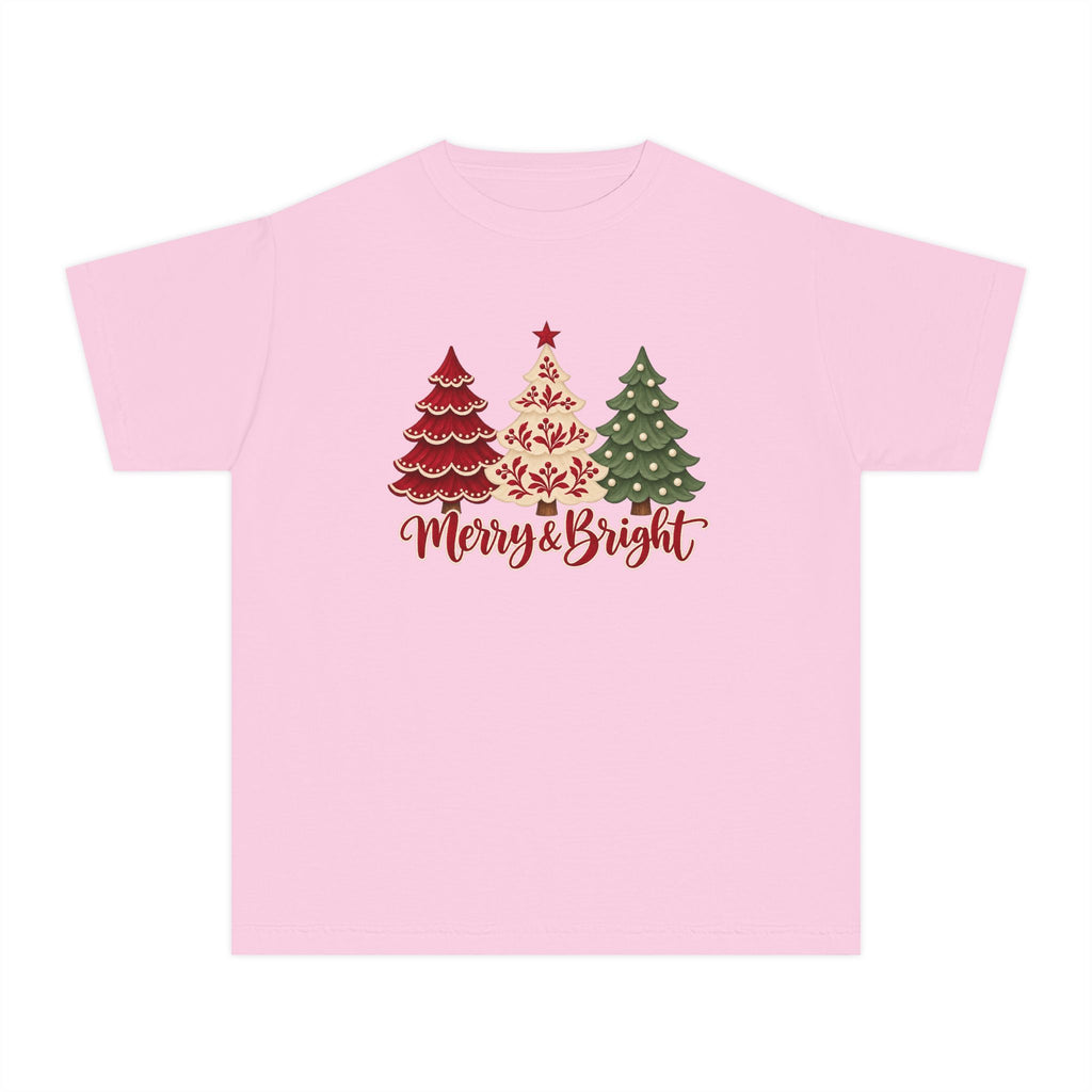 Youth Christmas Merry & Bright Christmas Tree Tee
