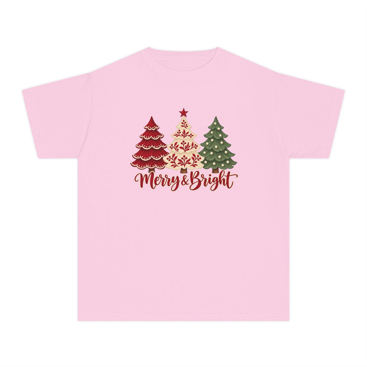 Youth Christmas Merry & Bright Christmas Tree Tee