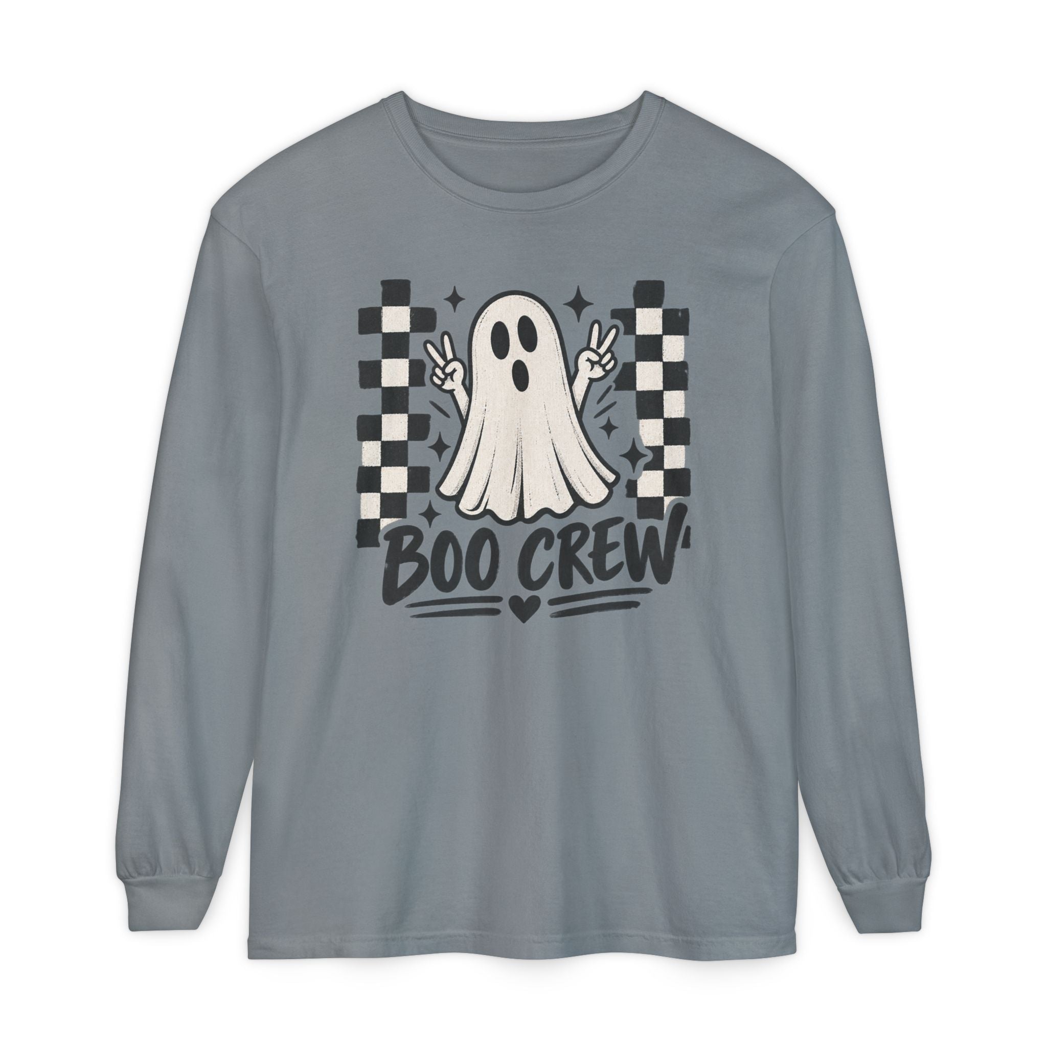 Boo Crew Long Sleeve Tee — Cute Ghost Halloween Shirt