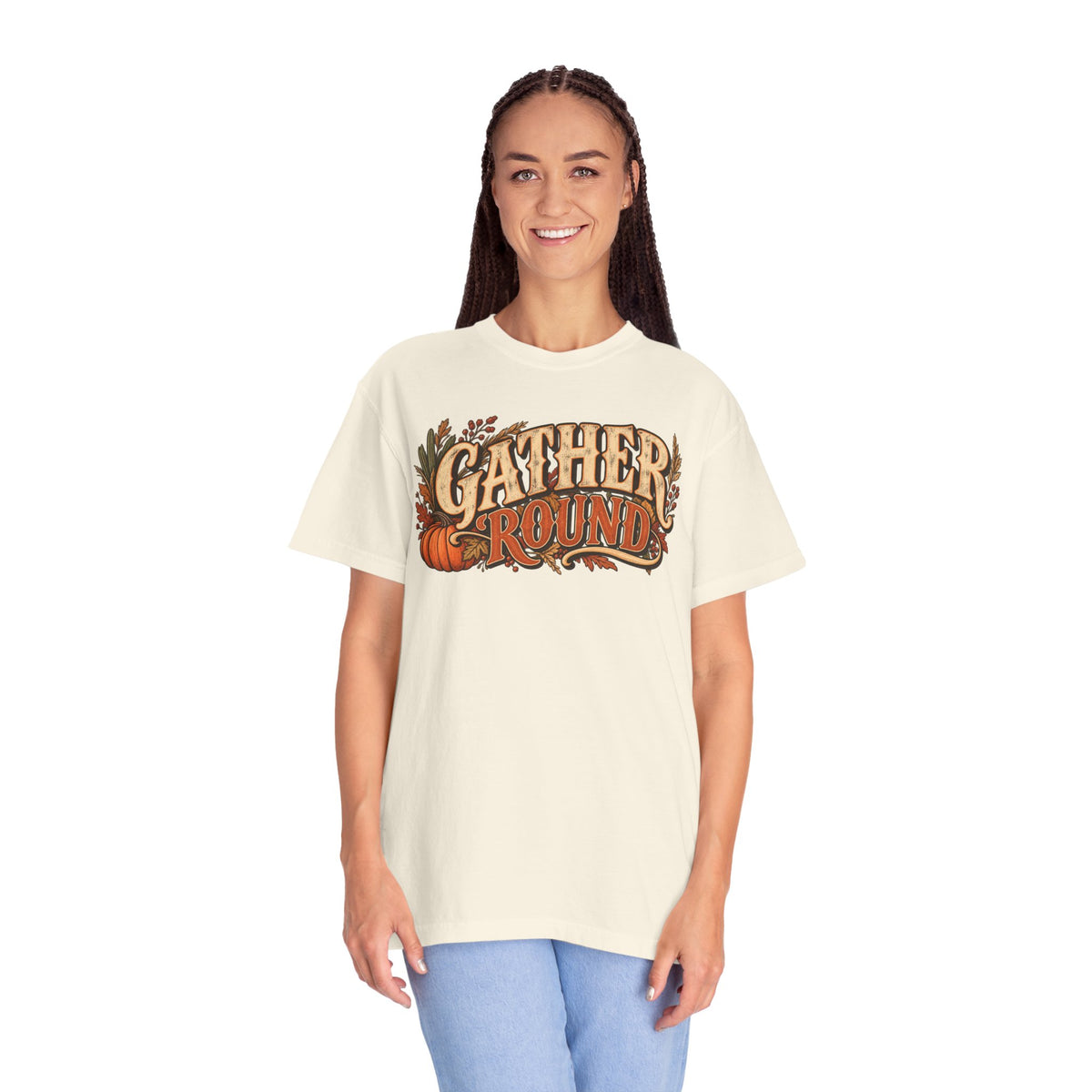 Gather 'Round Fall T-Shirt — Pumpkin Harvest Graphic Tee