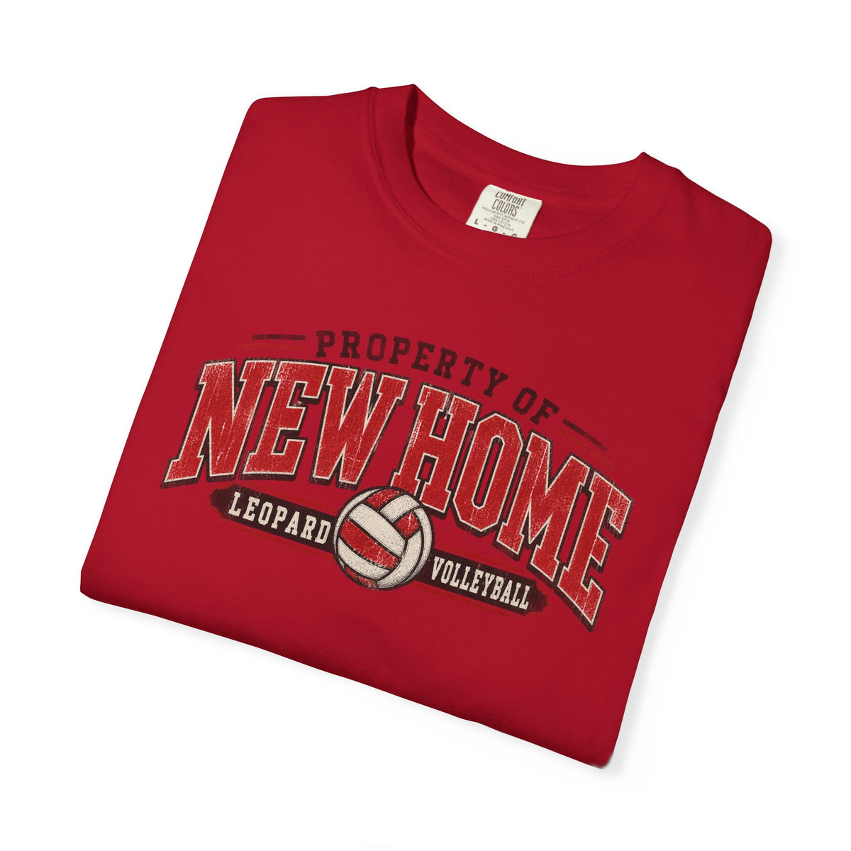 New Home Volleyball T-Shirt — "Property of New Home" Graphic Tee
