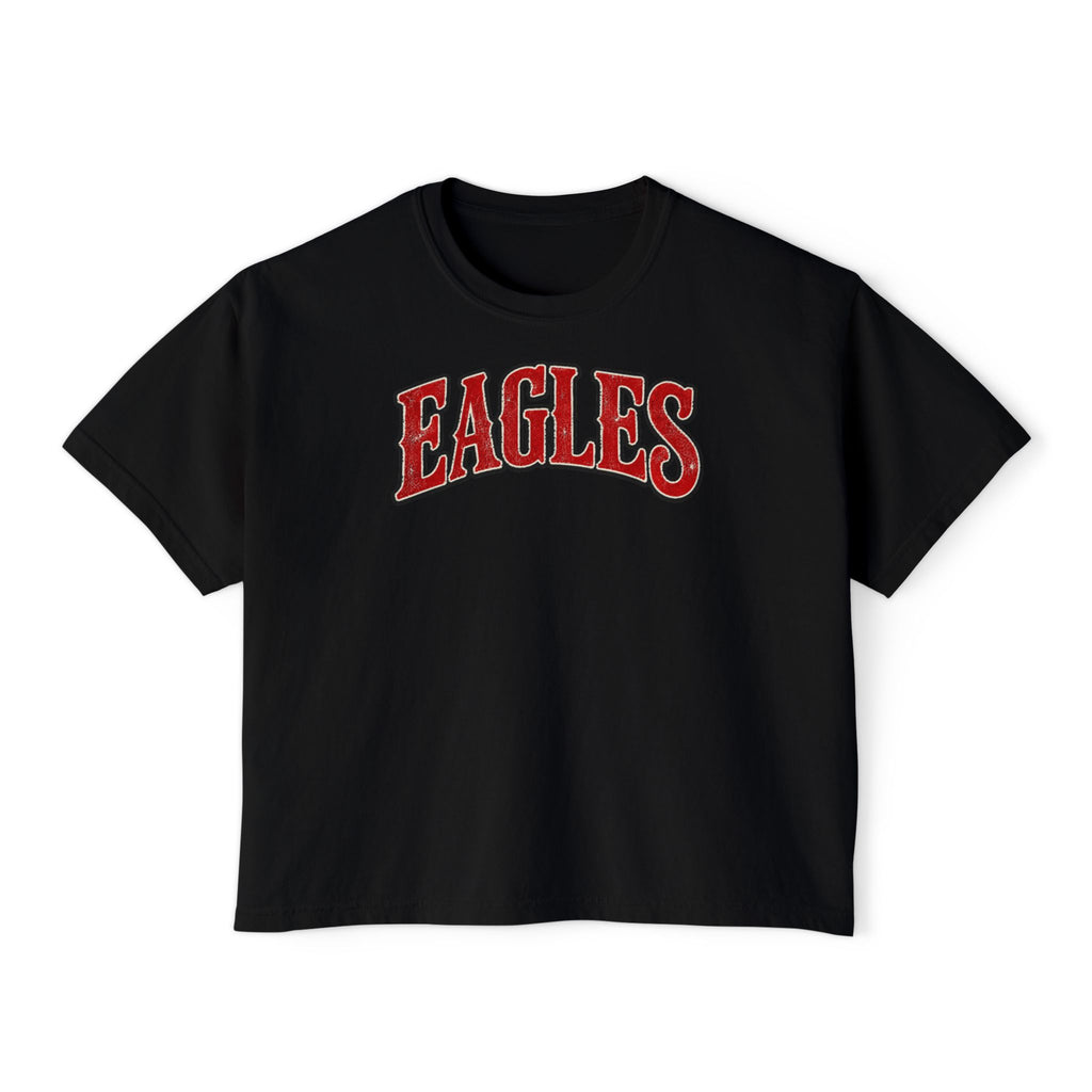 Eagles Graphic Boxy Tee — Women's Cropped Crewneck Shirt