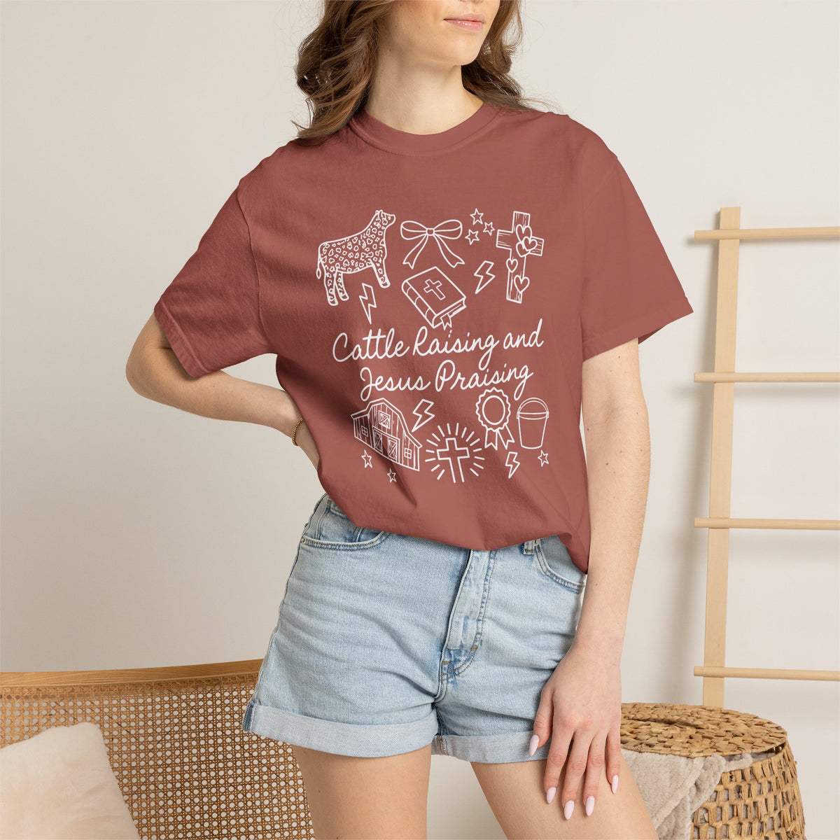 Cattle Raising and Jesus Praising T-Shirt