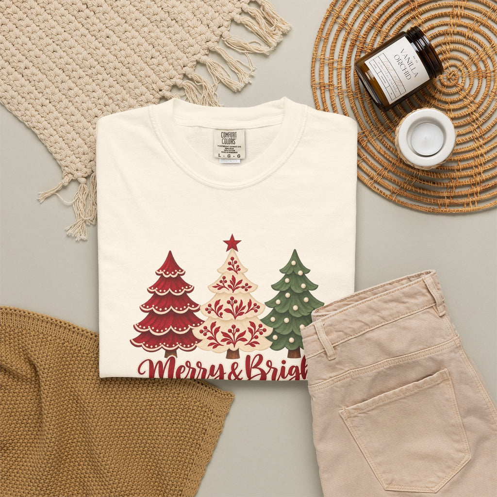 Merry & Bright Christmas Tree T-Shirt