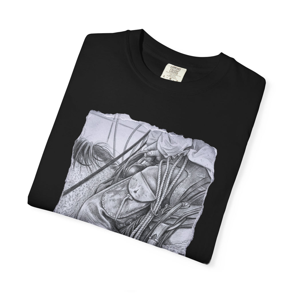Long Live Cowboys Graphic Tee | Original Western Photography Sketch Shirt | Unisex Garment-Dyed T-Shirt
