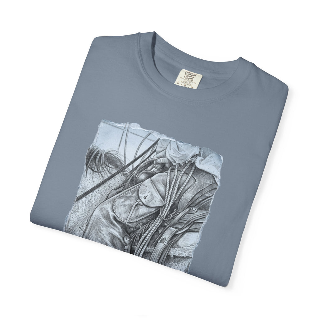 Long Live Cowboys Graphic Tee | Original Western Photography Sketch Shirt | Unisex Garment-Dyed T-Shirt