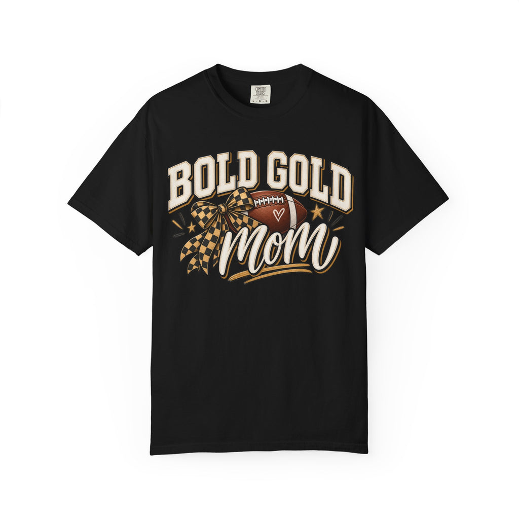 Bold Gold Mom Football T-Shirt – Football Design