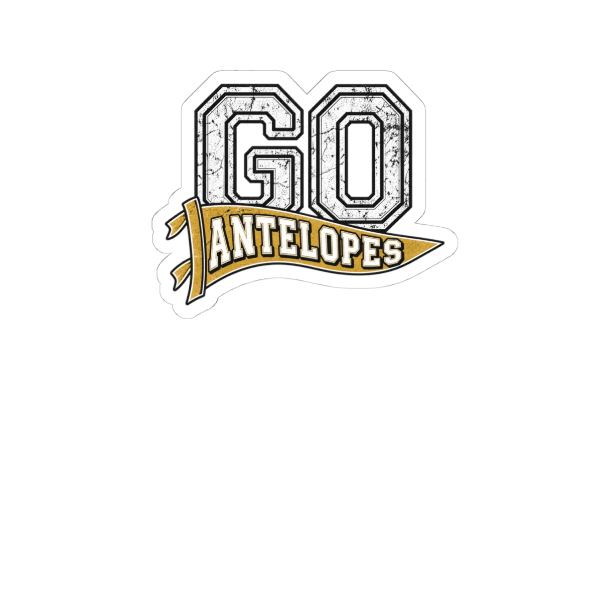 Go Antelopes Sticker — Retro Pennant Sports Kiss-Cut Decal