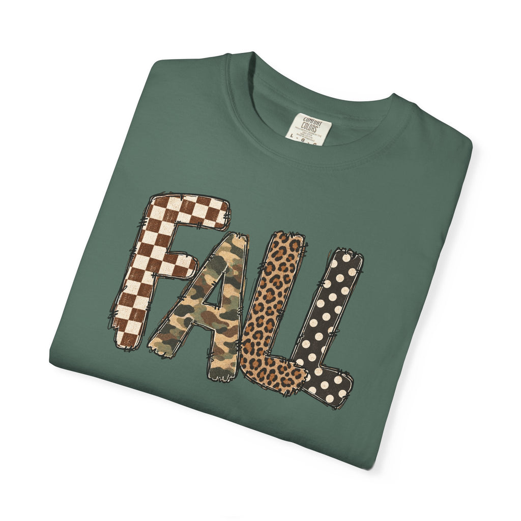 Fall Patchwork Letter T-Shirt