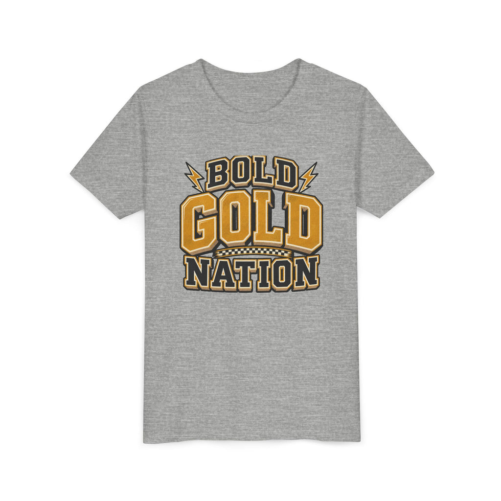 Youth Tee — Bold Gold Nation Graphic Kids Shirt
