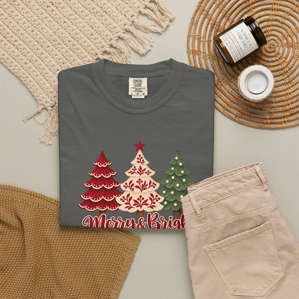 Merry & Bright Christmas Tree T-Shirt