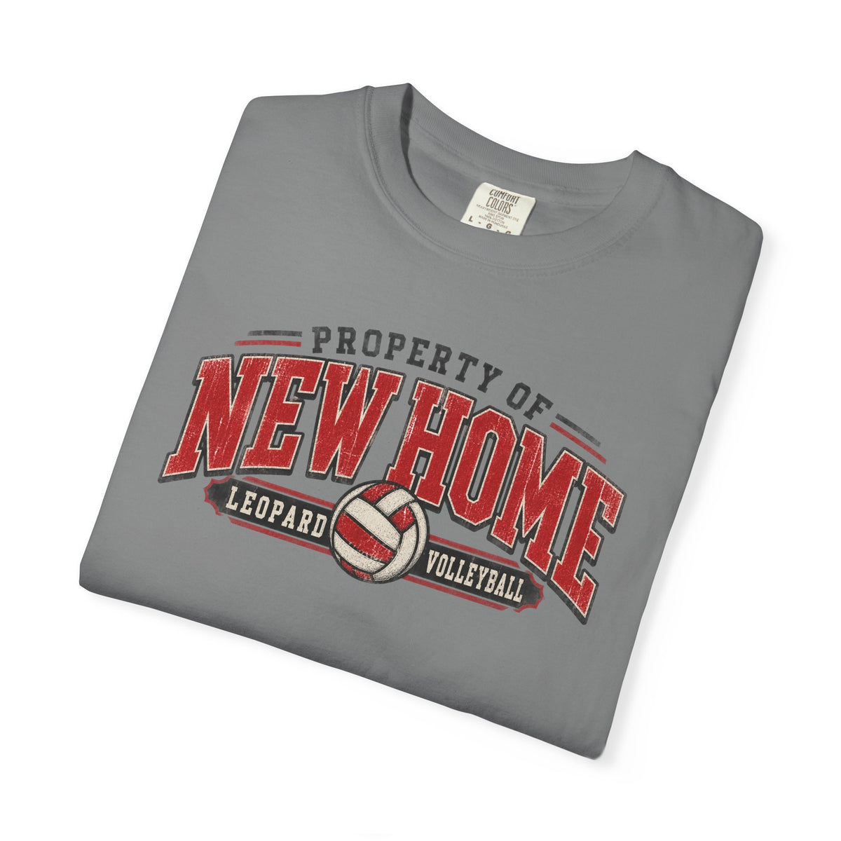 New Home Volleyball T-Shirt — "Property of New Home" Graphic Tee